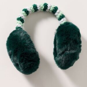 Anthropologie - Green Faux Fur and knit Ear Muffs